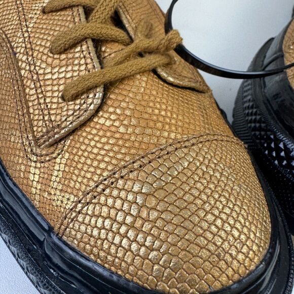 Converse Chuck 70 National Snakeskin Print Low Top Sneakers Shoes Gold Unisex 9 main image 4